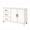 **Meuble de rangement moderne en blanc avec tiroirs et portes**