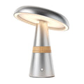 **Lampe de table LED avec base en bambou et diffuseur en aluminium**