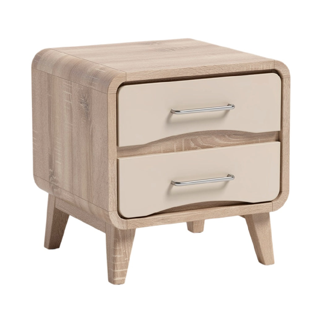 **Table de chevet en bois avec tiroirs, design moderne**